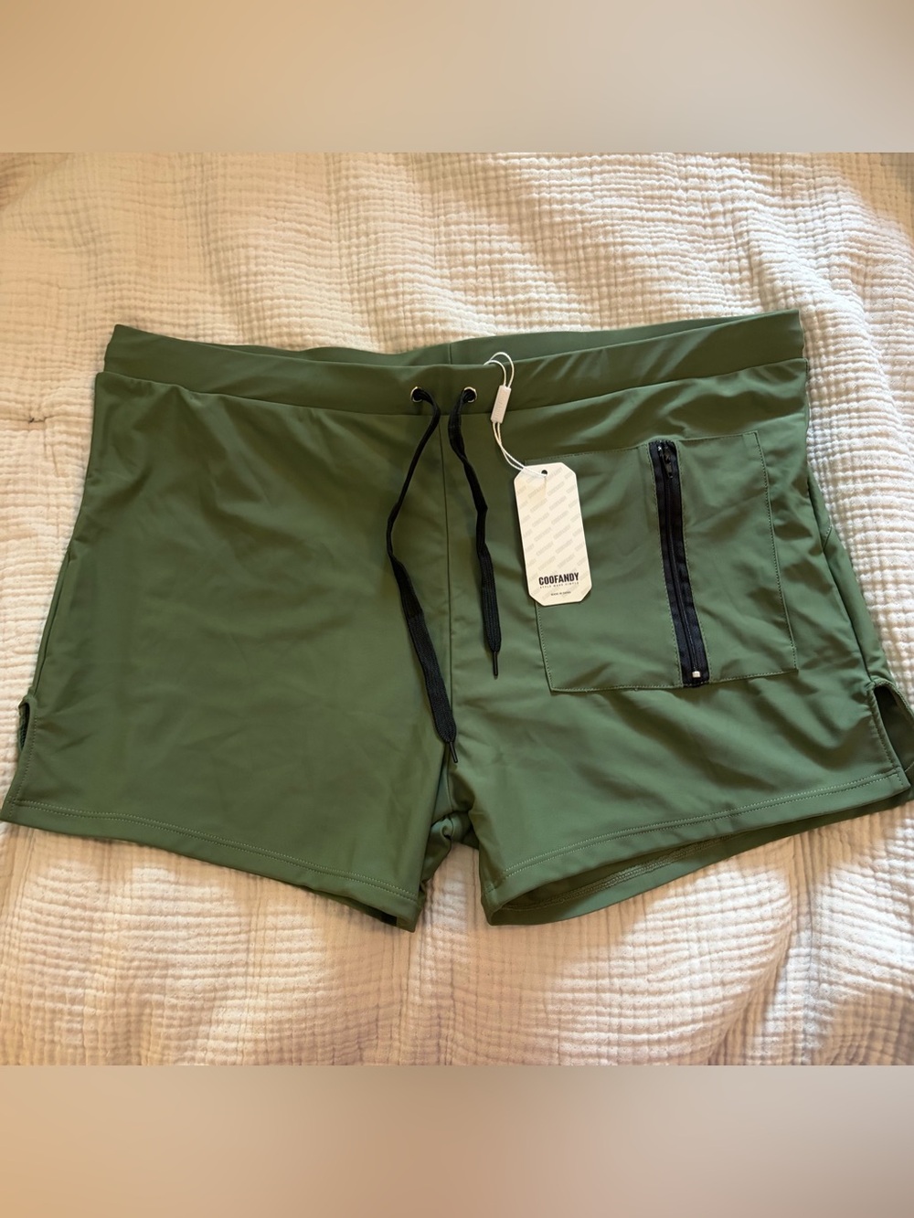 Men’s 3” Olive Green Active Swim Shorts SZ XXL